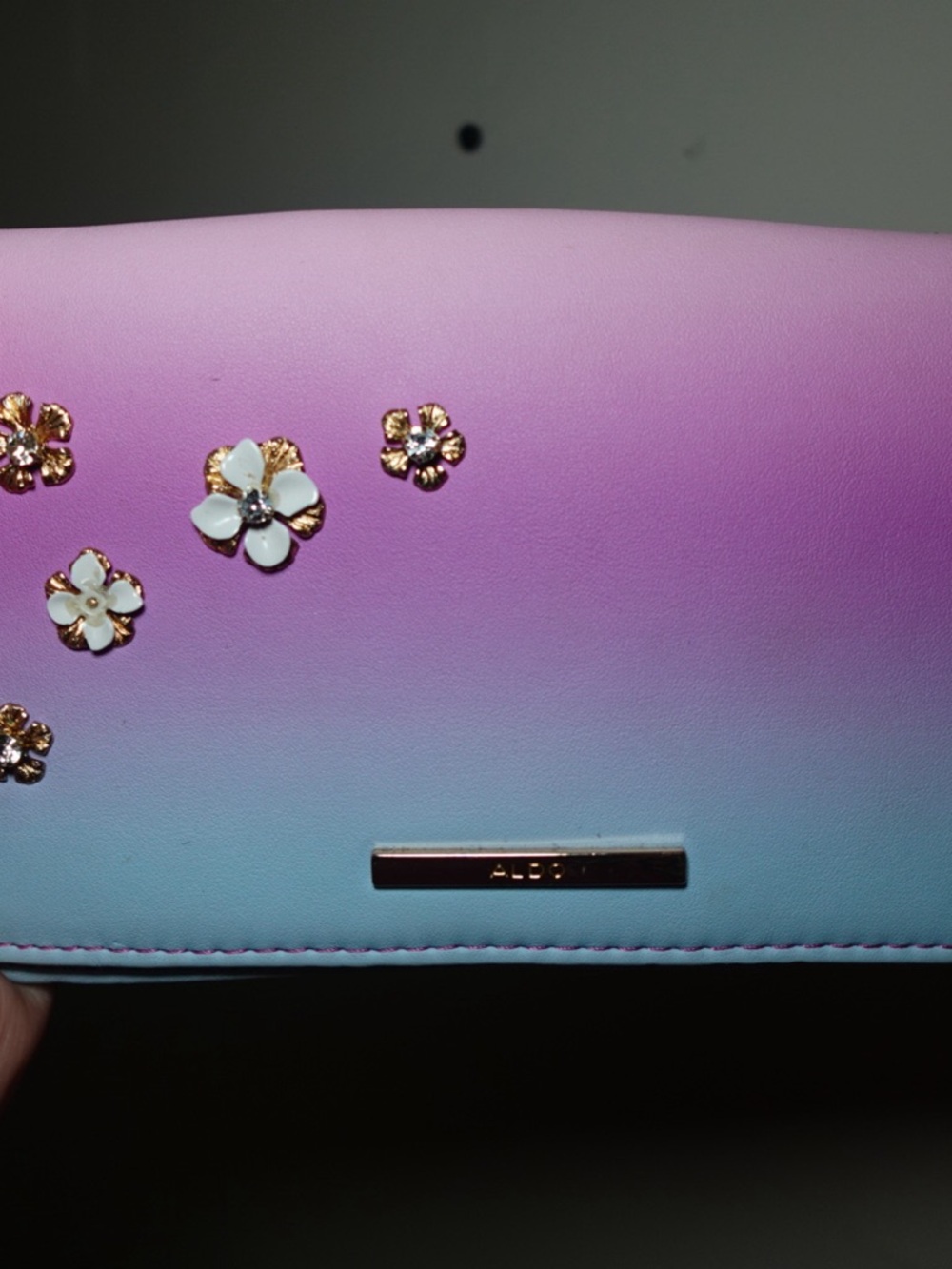 ALDO Pink to Blue Ombre Floral Accent Women's Wallet